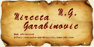 Mirčeta Garabinović vizit kartica